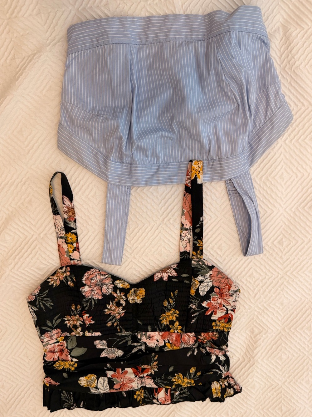 J. Crew Black Floral Smocked Camisole with Pink and Yellow Accents